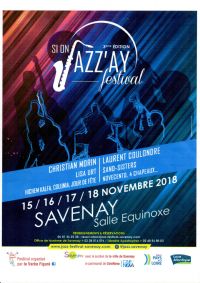 Si On Jazz'ay Festival 3ème édition. Du 15 au 18 novembre 2018 à Savenay. Loire-Atlantique.  19H00